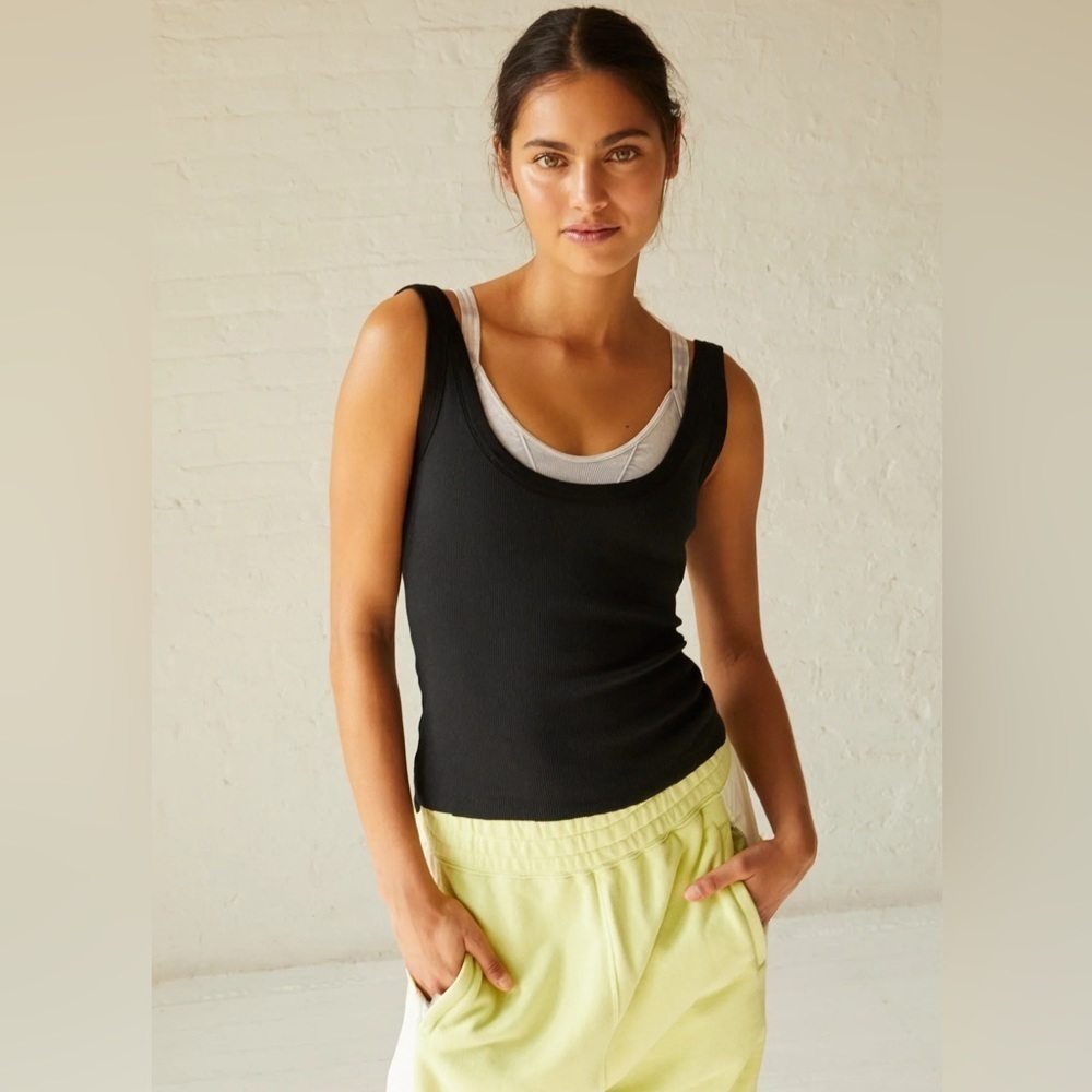 Free People- NWT One Step Tank in Black- Large
